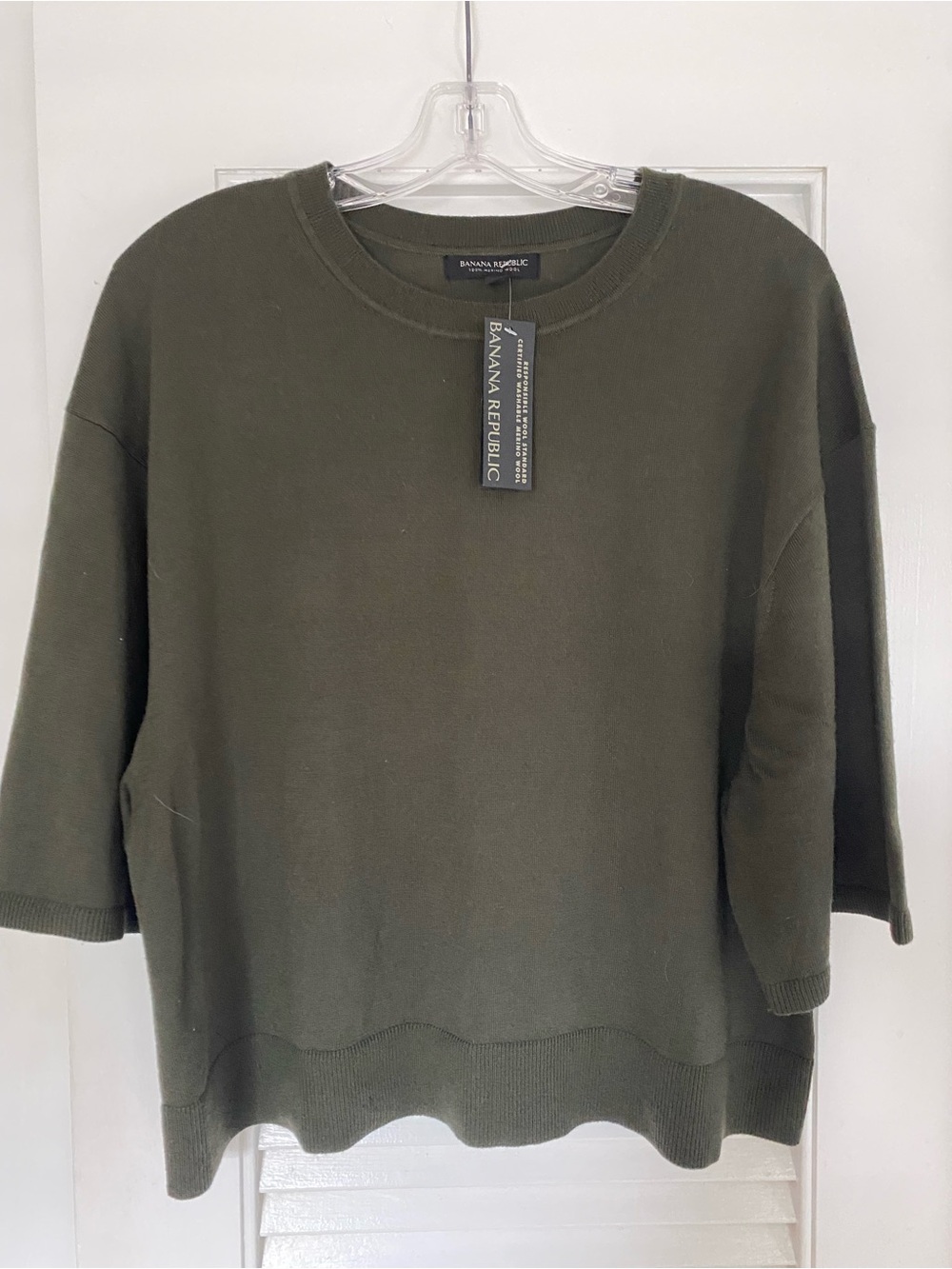 Banana Republic Deep Olive Short Sleeve Knit Top